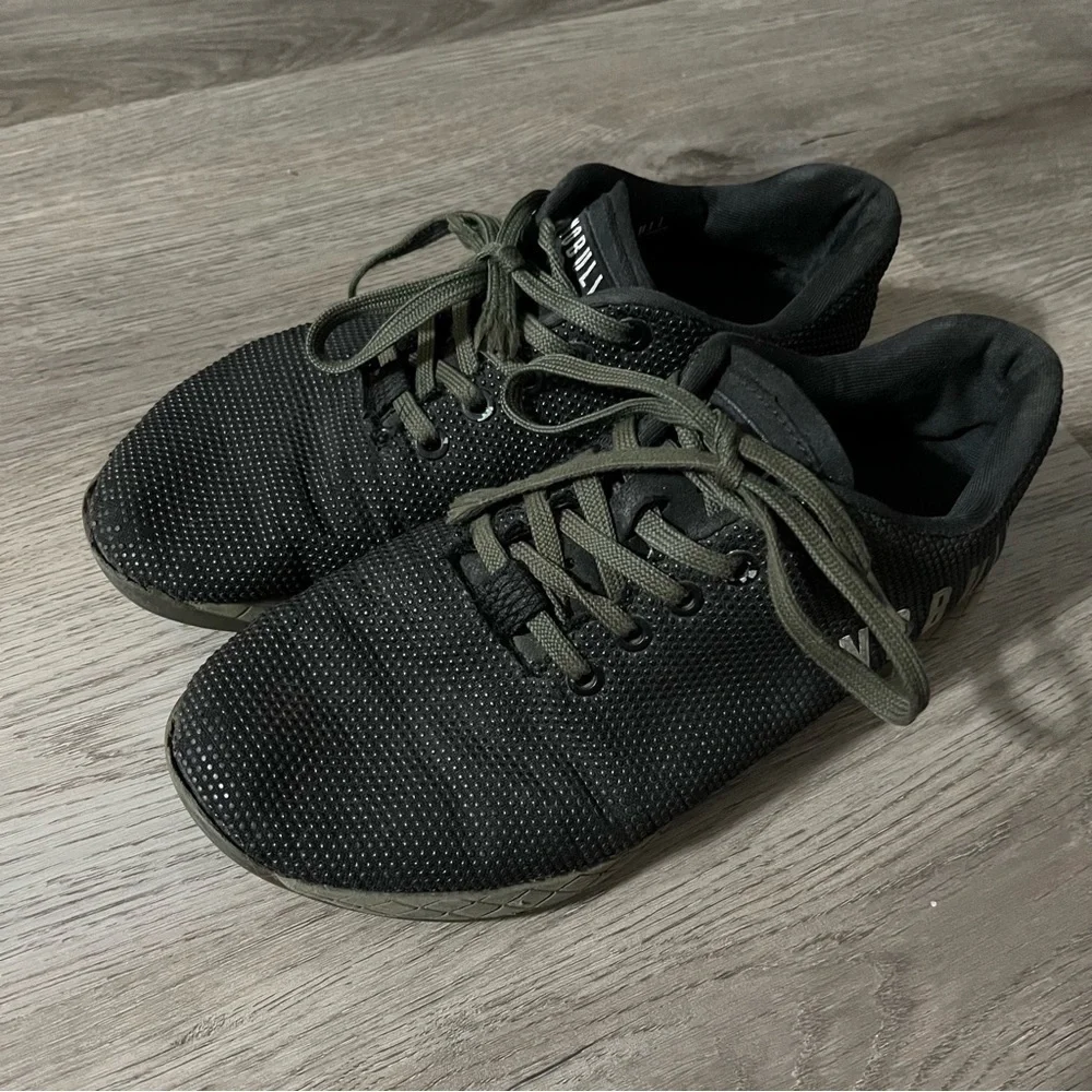 NoBull Black Ivy Training Sneakers Black Army Green Womens Size 8.5 Mens Size 7